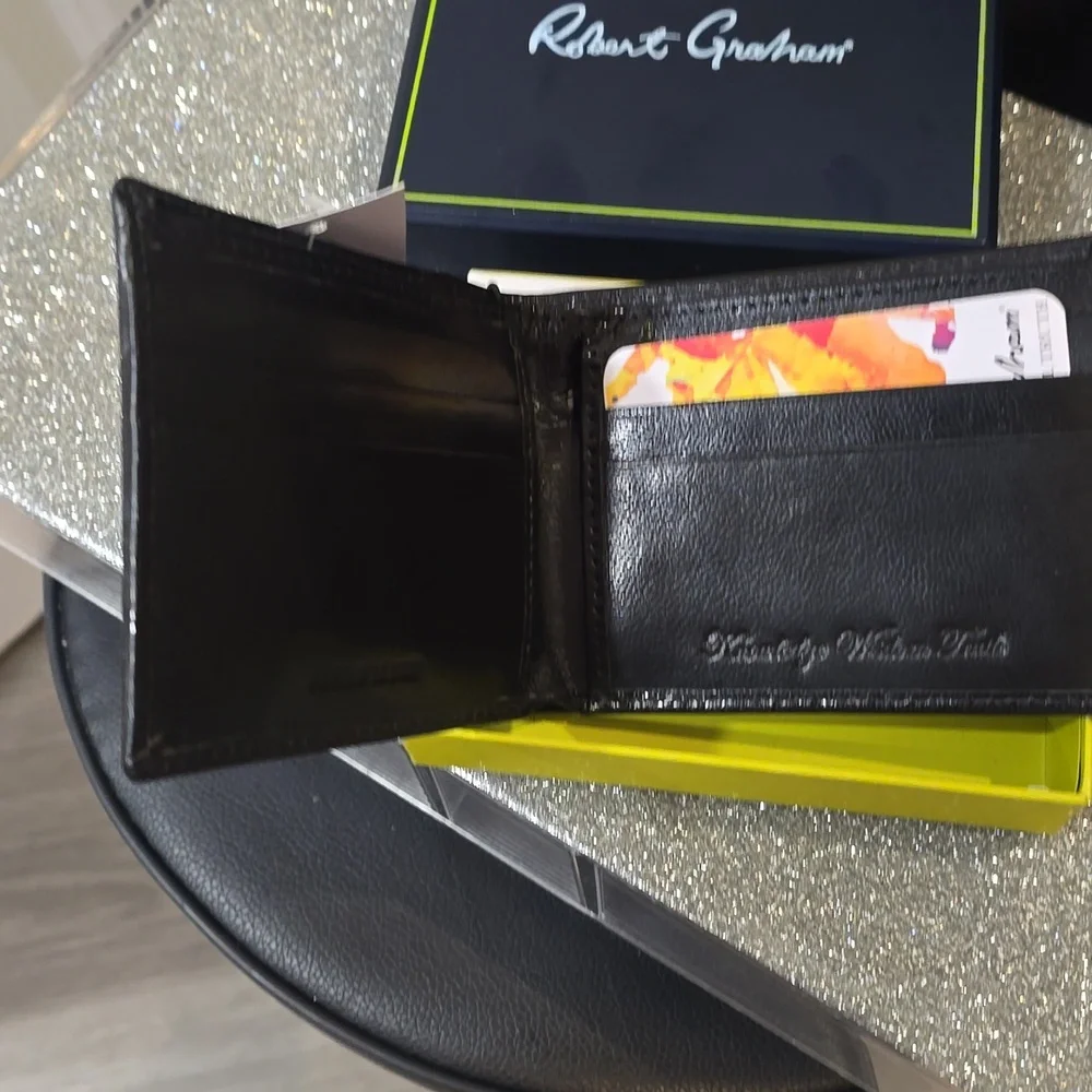 Robert Graham Natter Leather Bi-Fold Wallet- Black